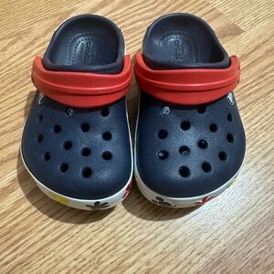 CROCS Kids Mickey Navy and Red Sandals - light up